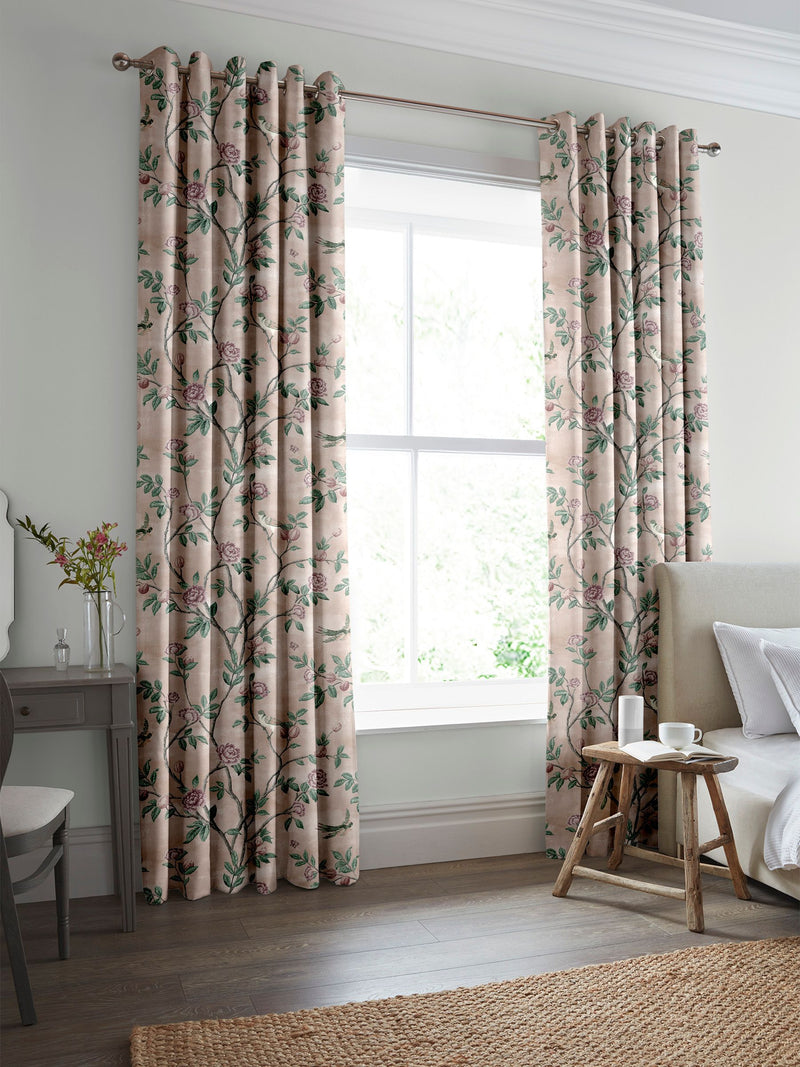 Laura Ashley curtains blush pink Eglantine, UK version
