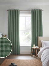 Next Laura Ashley Smoke Green Gingham Made To Measure Curtains- Buy online at McGrocer