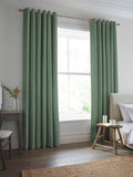 Laura Ashley smoke green gingham curtains (British brand)