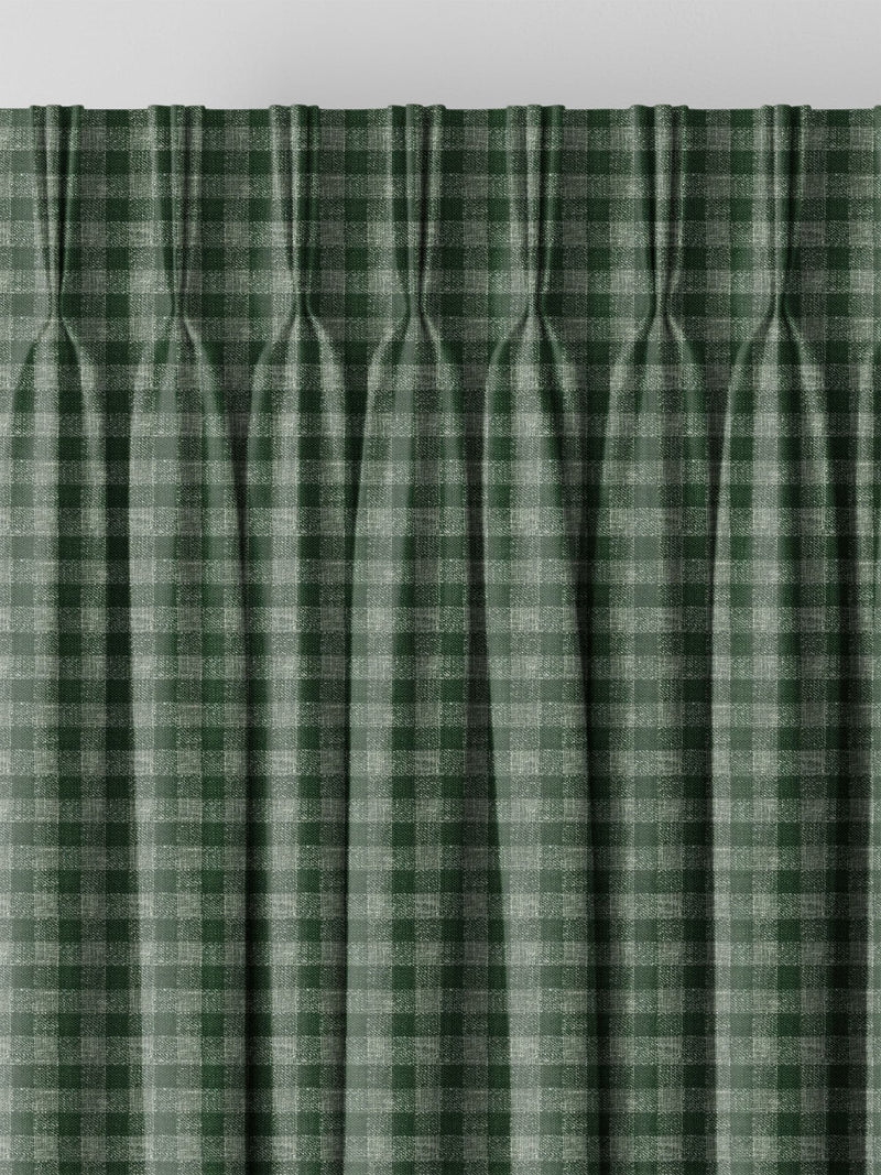Laura Ashley smoke green gingham curtains (British brand)