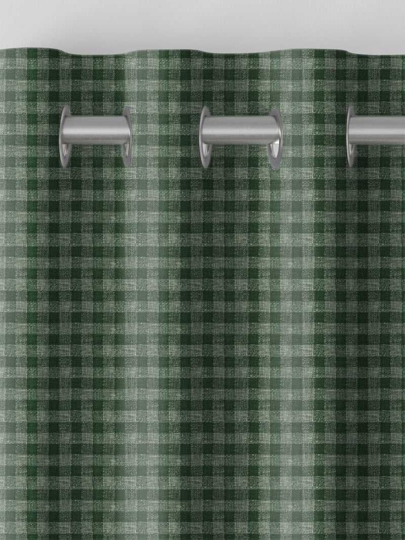 Laura Ashley smoke green gingham curtains (British brand)