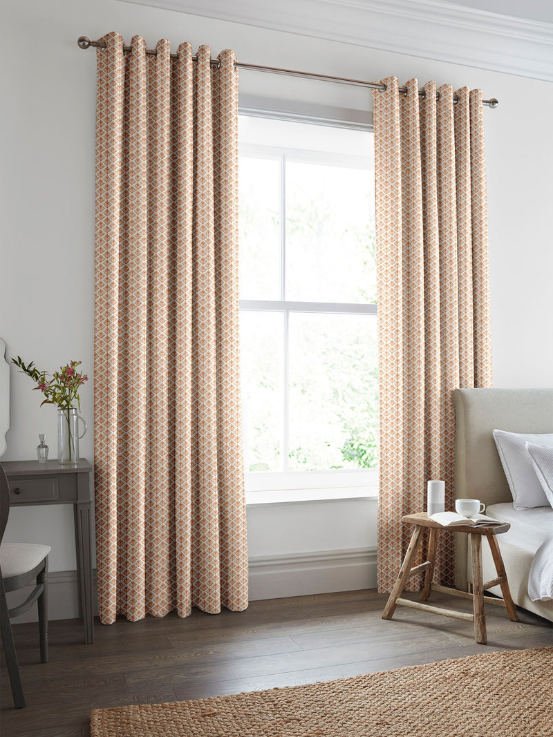Laura Ashley tomato red lady fern curtains - British product