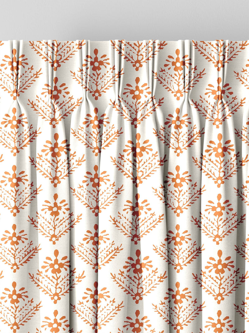 Laura Ashley tomato red lady fern curtains - British product