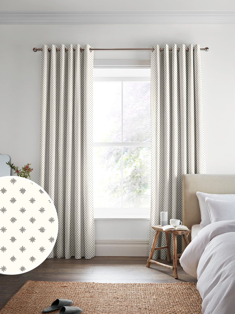 Laura Ashley steel grey star curtains made to measure - British product