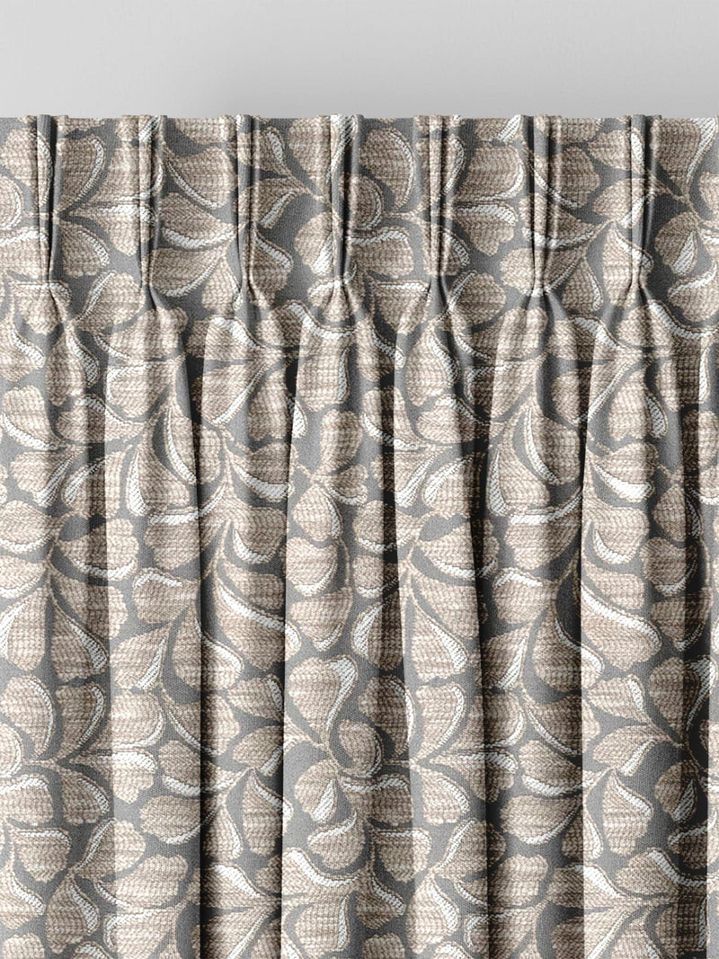 Laura Ashley Almond Brown Maidenhair woven curtains (British brand)
