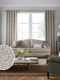 Laura Ashley Almond Brown Maidenhair woven curtains (British brand)