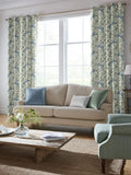 Laura Ashley Osterley bird print made-to-measure curtains Seaspray Blue, UK version