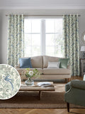 Laura Ashley Osterley bird print made-to-measure curtains Seaspray Blue, UK version