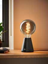 Next Bronx Black Tapered Wood Table Lamp- Buy online at McGrocer