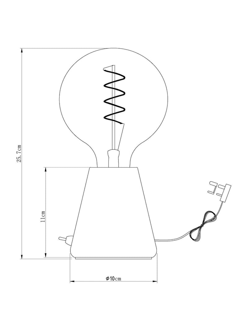 Black Bronx tapered wood table lamp, UK version