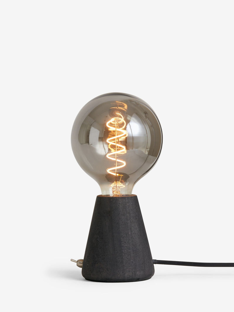Black Bronx tapered wood table lamp, UK version