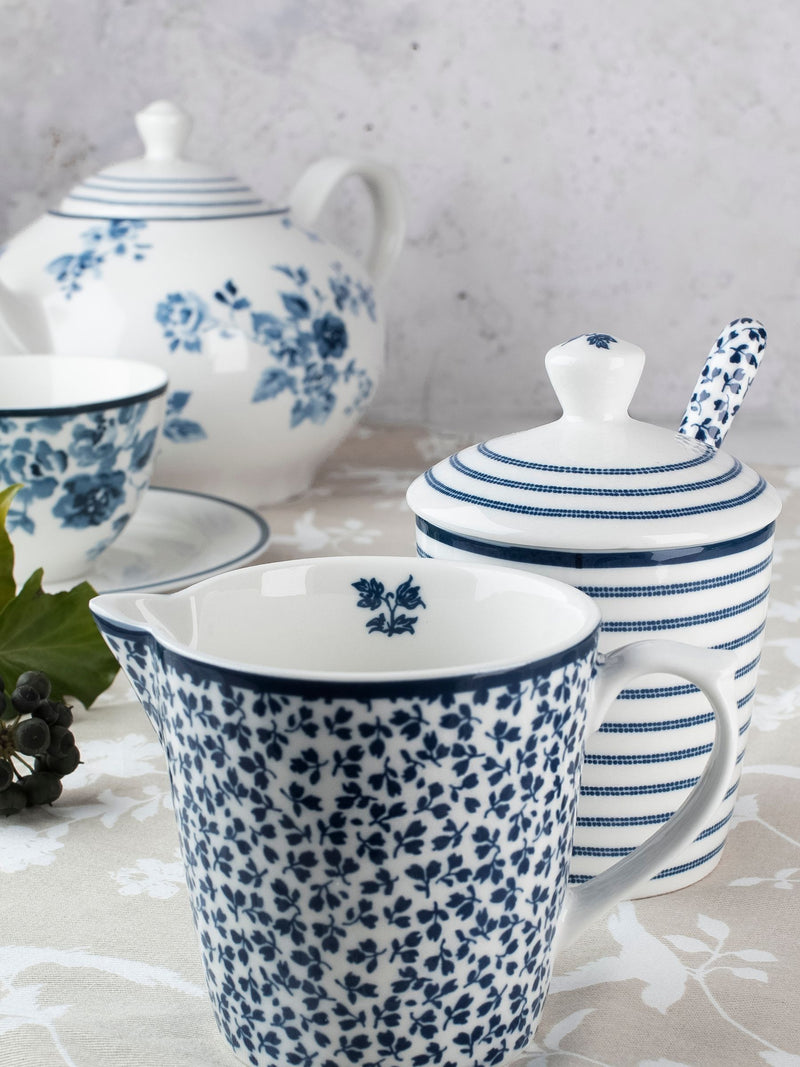 Laura Ashley Blue Blueprint milk jug and sugar pot set 25cl, UK version