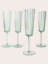 Next Laura Ashley Green Champagne Glass Set 4 Pack 21cl- Buy online at McGrocer