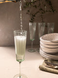 Laura Ashley green champagne glasses set of four 21cl, UK version