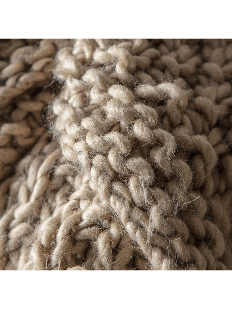 Gallery Home natural moss chunky knitted throw, UK version