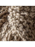 Gallery Home natural moss chunky knitted throw, UK version