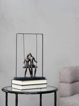 Next Libra Interiors Bronze Couple Sitting on Swing Ornament Sculpture 37cm- Buy online at McGrocer