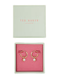 Ted Baker Huggie Earrings Gold Tone Clear Crystal 0.93cm (British brand)