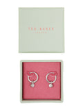 Ted Baker Sinalaa Silver Tone Crystal Huggie Earrings (British brand)