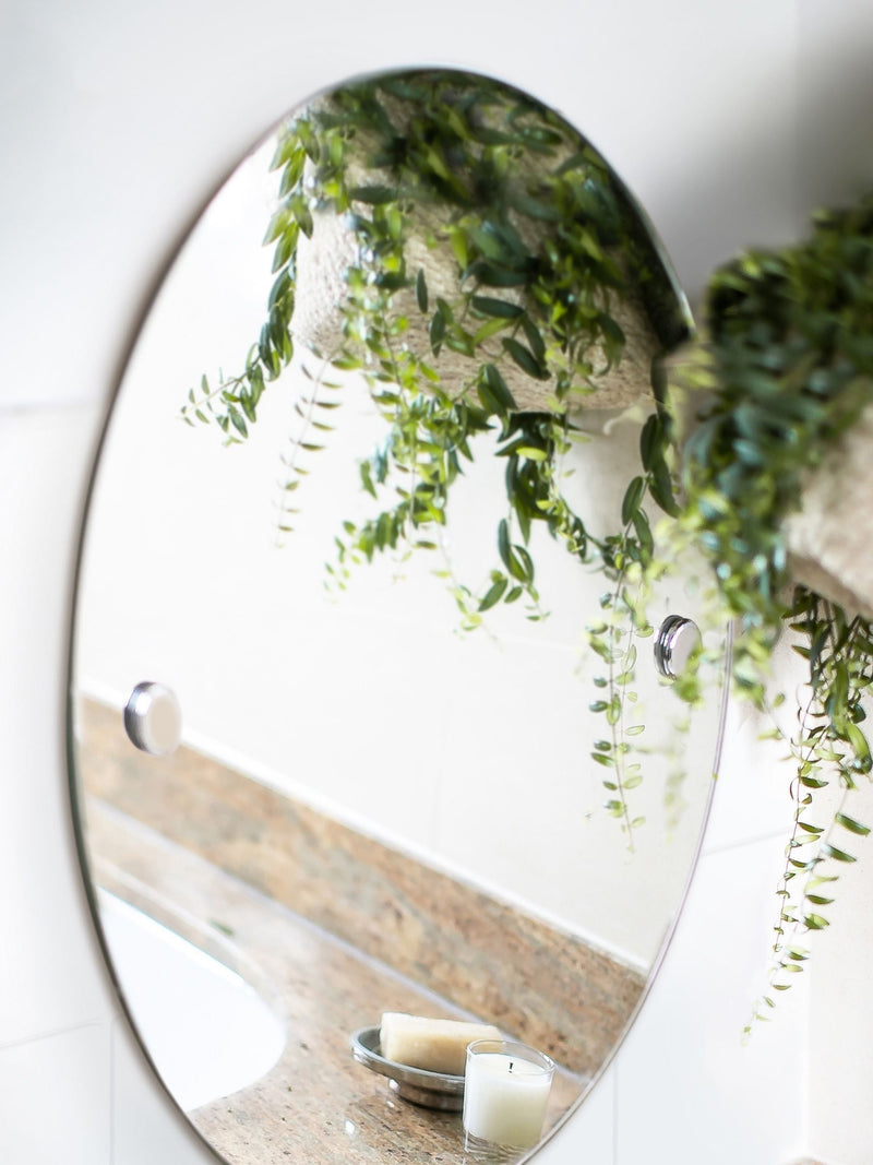 Robert Welch Silver Oblique Wall Mirror 680mm x 500mm, imported from the UK