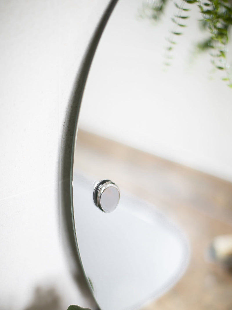 Robert Welch Silver Oblique Wall Mirror 680mm x 500mm, imported from the UK