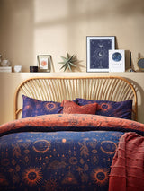 Furn Bronze/Navy Constellation Reversible Duvet Cover and Pillowcase Set
