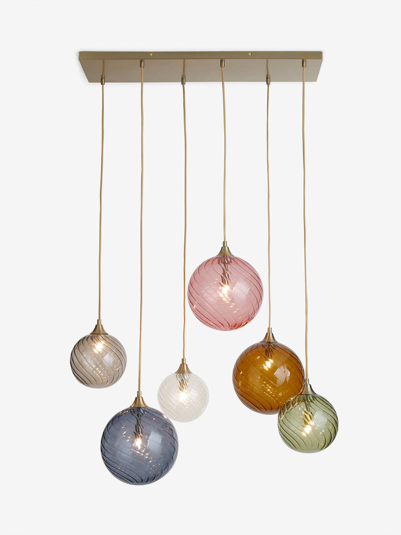 Multi Bright Freya 6 light linear pendant ceiling light (British brand)