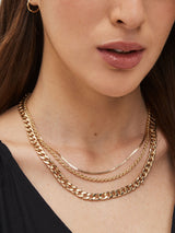 Next Gold Tone Three Layer Chain Necklace- Buy online at McGrocer