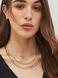 Gold tone three layer chain necklace, UK version