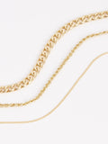 Gold tone three layer chain necklace, UK version