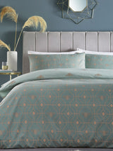 Next Furn Green Bee Deco Reversible Duvet Cover and Pillowcase Set- Buy online at McGrocer