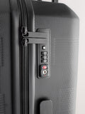 Black medium suitcase with ABS hard shell and TSA lock - British product