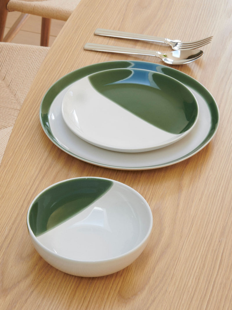 Jasper Conran London green abstract 12 piece dinner set, UK version