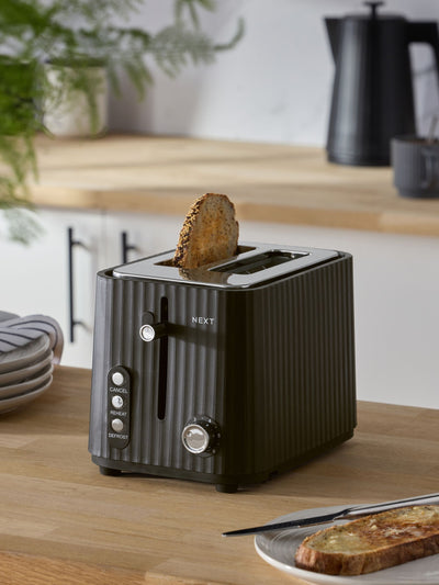Next Black Sleek 2 Slice Toaster- Buy online at McGrocer