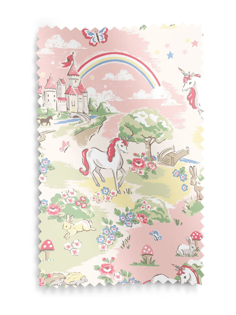 Cath Kidston pink unicorn scenic made to measure curtains (British brand)