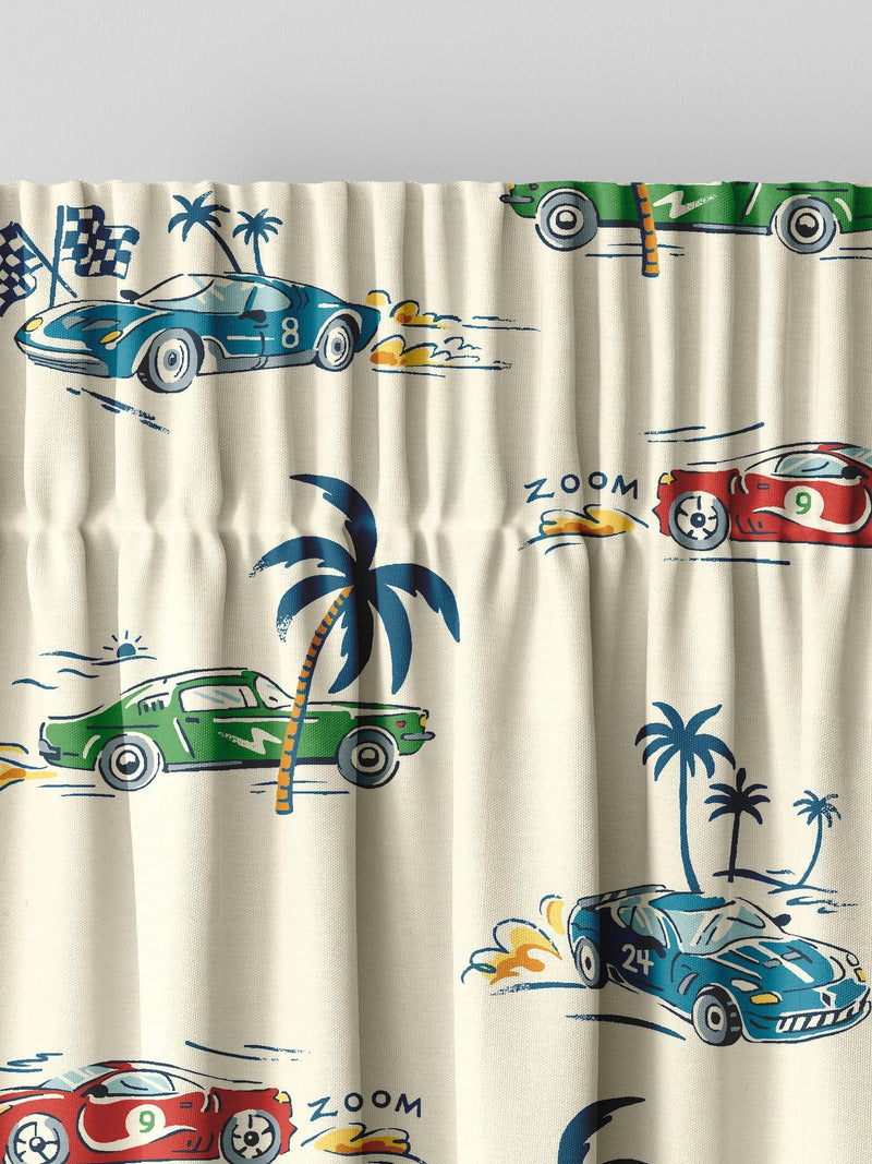 Cath Kidston fast cars made to measure curtains, imported from the UK
