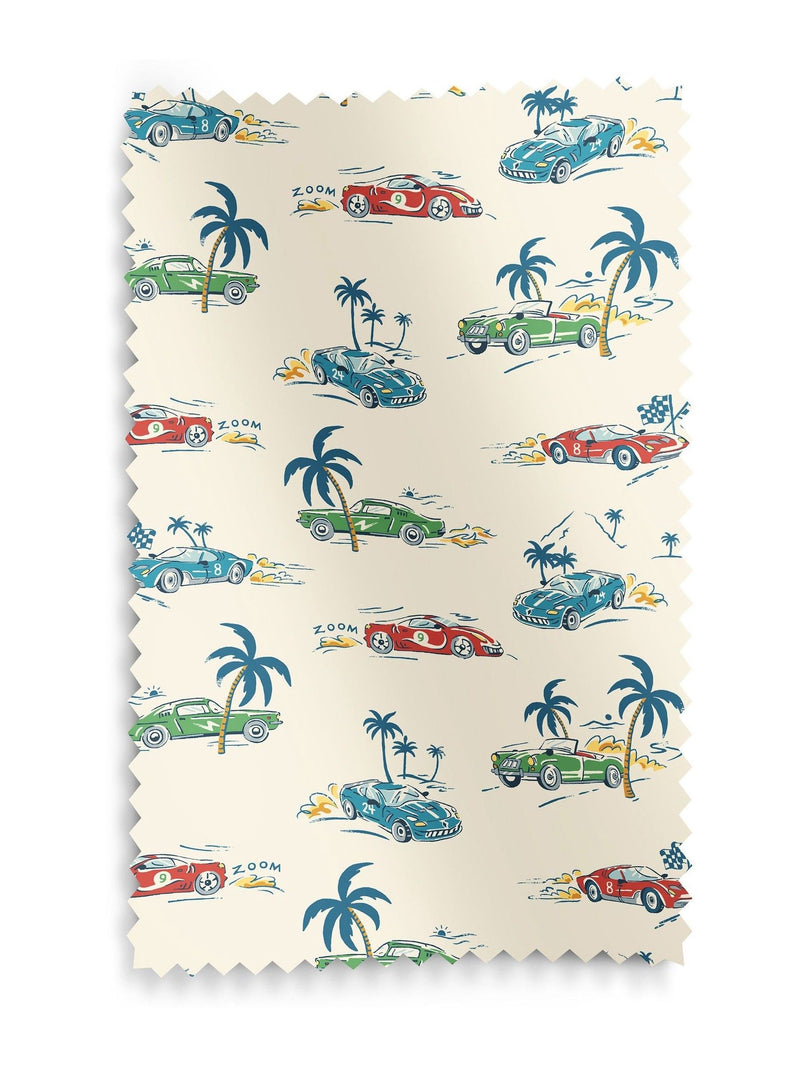Cath Kidston fast cars made to measure curtains, imported from the UK