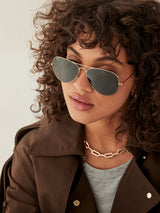Next Ray-Ban Aviator Classic Gold & Green Lens Sunglasses XL- Buy online at McGrocer