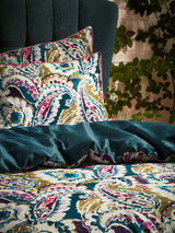 Next Edinburgh Weavers Blue Aretha Persian Paisley Duvet Cover and Pillowcase Set- Buy online at McGrocer