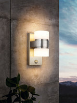 Next Eglo Silver Atollari LED 2-Light Exterior Wall Light- Buy online at McGrocer