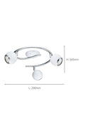 Eglo Bimeda chrome ceiling light with three adjustable spotlights, imported from the UK
