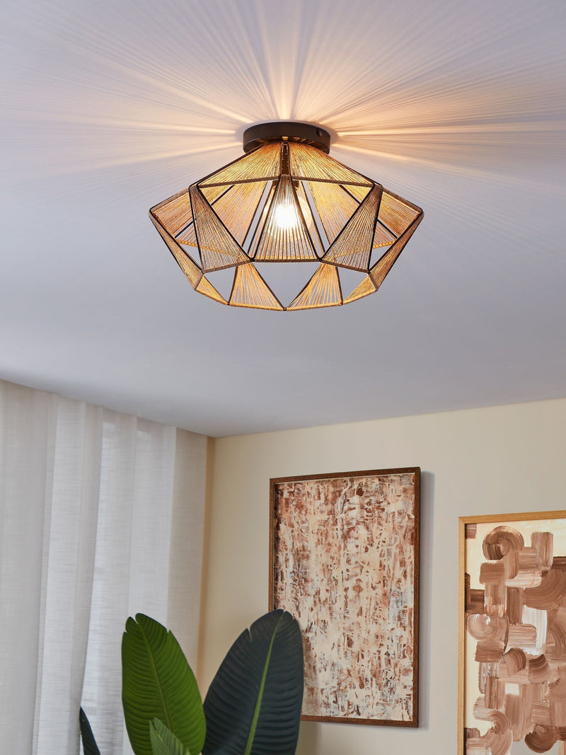 Eglo Adwickle ceiling light black/natural - British product