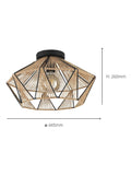 Eglo Adwickle ceiling light black/natural - British product
