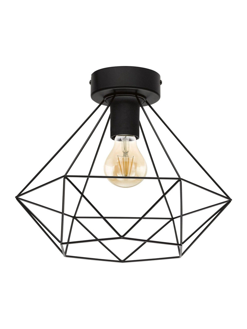 Eglo Tarbes black steel geometric ceiling light - British product