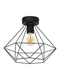 Eglo Tarbes black steel geometric ceiling light - British product