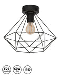 Eglo Tarbes black steel geometric ceiling light - British product