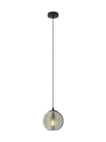 Eglo black smoked glass single pendant ceiling light, imported from the UK