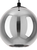 Eglo black smoked glass single pendant ceiling light, imported from the UK