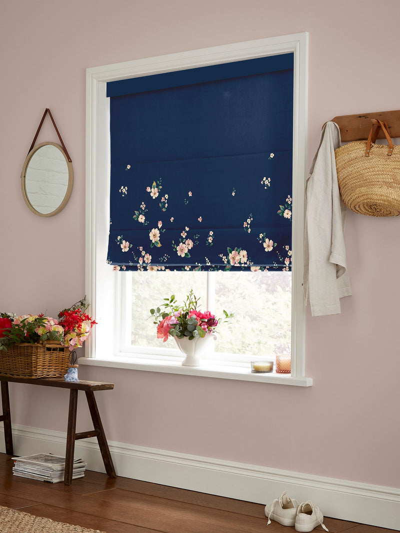 Cath Kidston Navy Spitalfields floral Roman blind (British brand)