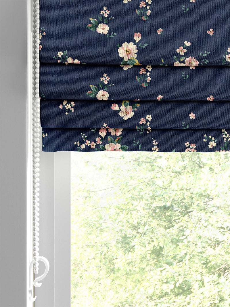 Cath Kidston Navy Spitalfields floral Roman blind (British brand)